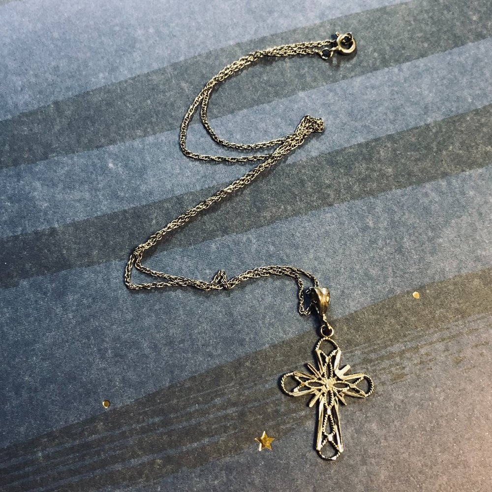 Sterling silver cross necklace